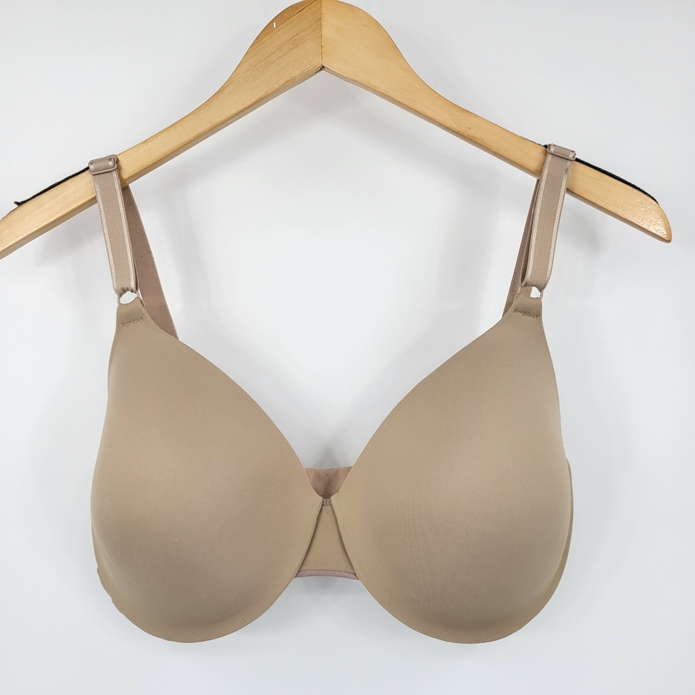 Warners Cloud 9 Underwire Bra Womens 36DD Tan Beige Neutral Smooth Comfort